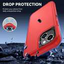 SunStory Compatible with iPhone 14 Plus Case with HD Screen Protector, 3-Layer Heavy Duty Full-Body Cover,3 in 1 Hybrid Protective Case for iPhone 14 Plus 6.7",Red