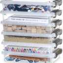 Citylife 6 PCS Clear Plastic Container Clip Box with Latching Lids, Stackable Document Paper Protectors Organizer Container for Office, Home, and School Supplies
