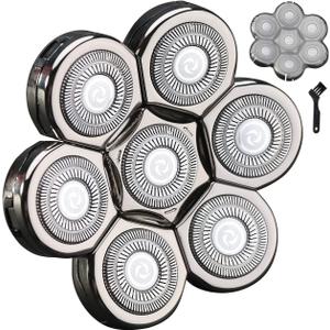 7 Blades Head Shaver Replacement Heads Electric Shaver Universal Replacement Blade Head Electric Razor for Men (7D Silvery)