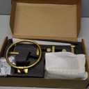 TURS 5-Pieces Brushed Gold Bathroom Hardware Set 23.6 Inch SUS304 Stainless Steel Towel Bar Set Wall Mounted Square Toilet Paper Holder with Shelf