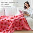 Aemicion Weighted Blanket Queen Size 15 Pounds 60"x80",Soft Fluffy Fleece Sherpa Weighted Blankets for Adults, Cute Pink Strawberry Heavy Blanket Weighted as Gift Ideas for Women Teen Girls