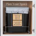 Double Pull-Out Trash Can for Cabinet - Set of Two 9 Gal / 36 qt Supported Heavy-Duty Chrome, Smooth Slide with Trash Bag Storage - Requires 21.75" Cabinet Opening (Bin Not Included)
