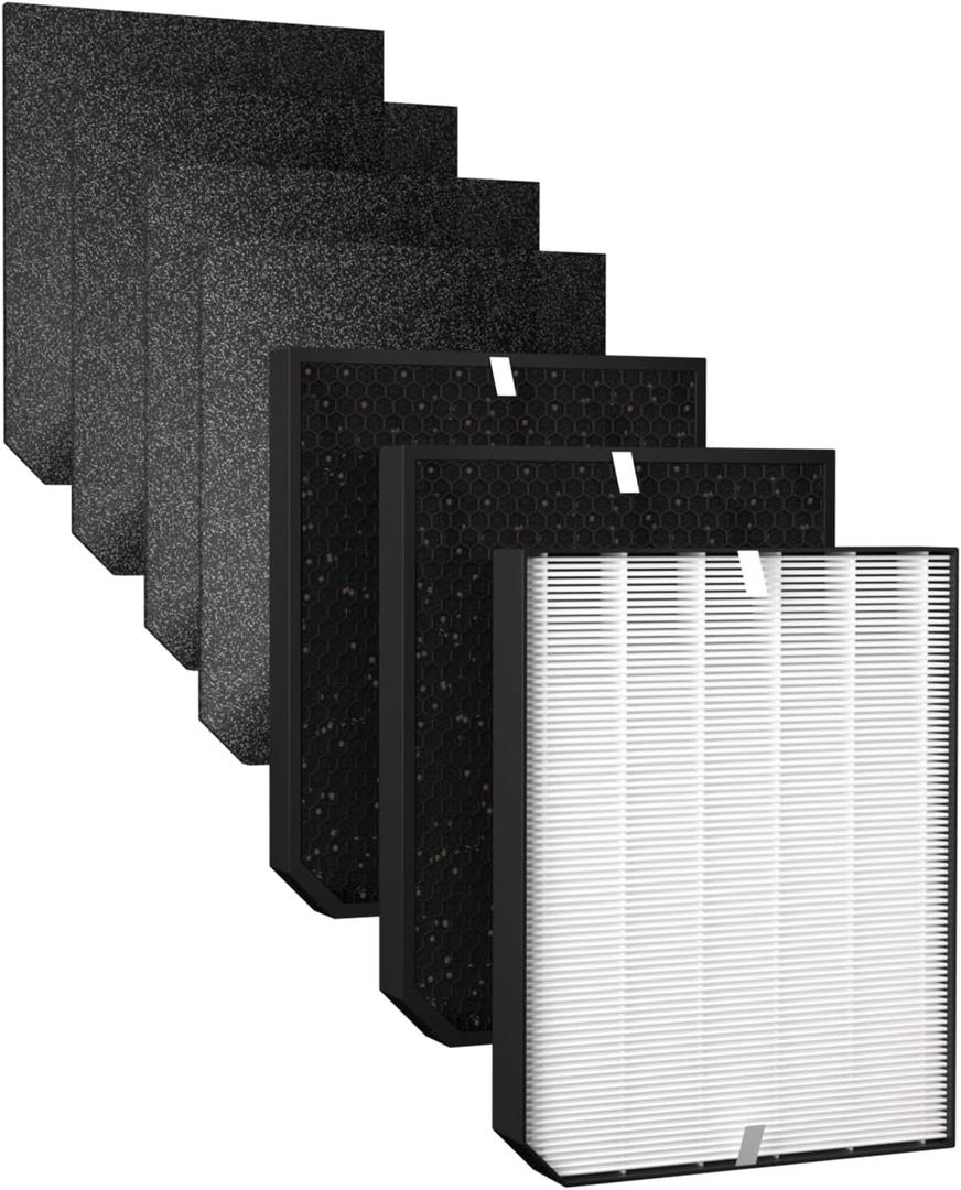 2000 Replacement Filters Compatible with Air Doctor 2000 Series Air Purifier, fits Model 2000, 2000i, Includes 1 Efficiency Filter + 2 Activated Carbon Filter and 4 Pre-Filters