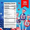 Patriotic Candy, Fruit Lollipops, Red White and Blue Candy - 35 Count (EXP 01/16/28)