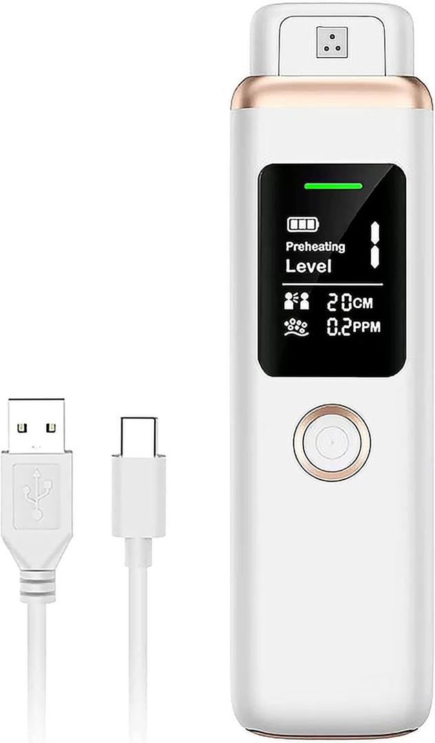 Bad Breath Tester, Smart Breath Odor Detector,Portable Contactless Bad Breath Checker,USB Charging,Display Bad Breath Level/Gas Concentration/Social Distance, (White)