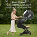 Gromast Lightweight Baby Stroller with Detachable Snack Tray, One-Hand Quick Fold, 15lbs Compact Travel Stroller with Adjustable Backrest, UV-Protective Canopy & Cup Holder - Black