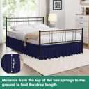 Biscaynebay Wrap Around Bed Skirts with Split Corners for King Beds 18" Drop, Navy Adjustable Elastic Dust Ruffles Easy Fit Wrinkle Resistant Silky Luxurious Fabric Machine Washable