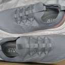 STQ Walking Shoes Women Arch Support Slip on Sneakers with Memory Foam Comfort Lightweight (8.5, Light Grey Pink)