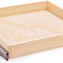 Mulush 32''W x 21''D x 3''H Pull Out Cabinet Drawer Soft Close Slide Out Wood Organizer for Kitchen, Finished, Bottom and Side Assembly (Wood Drawer Part Width is 31inch)