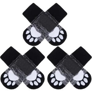 4PCs Anti-Slip Dog Socks to Prevent Licking Paws,Dog Shoes for Hot Pavement,Best Paw Protector Traction Control on Hardwood Floor,Dog Booties for Puppy Small Medium Large Senior Dogs