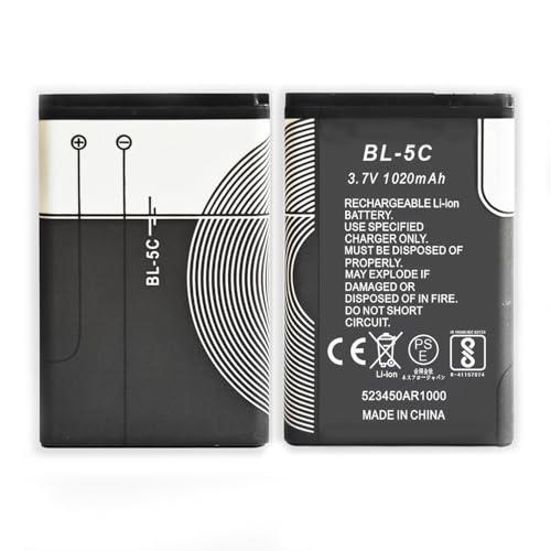 BL-5C 3.7V 1020mAh Rechargeable Battery Suitable for Household Radio with Current Protection 1 Pieces (Black)