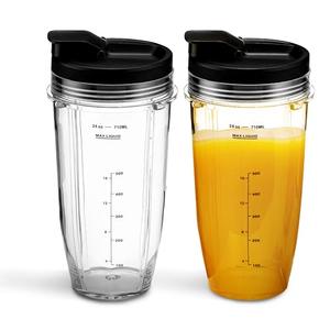24oz Replacement Cup with Sip and for Nutri Ninja Blender BL642 BL450 BL456 BL480 BL482 BL640 BL682 BN401 BN751 BN801 Foodi SS401 SS101 SS351 SS151 Ninja Blender Auto IQ Blade (2-Pack)