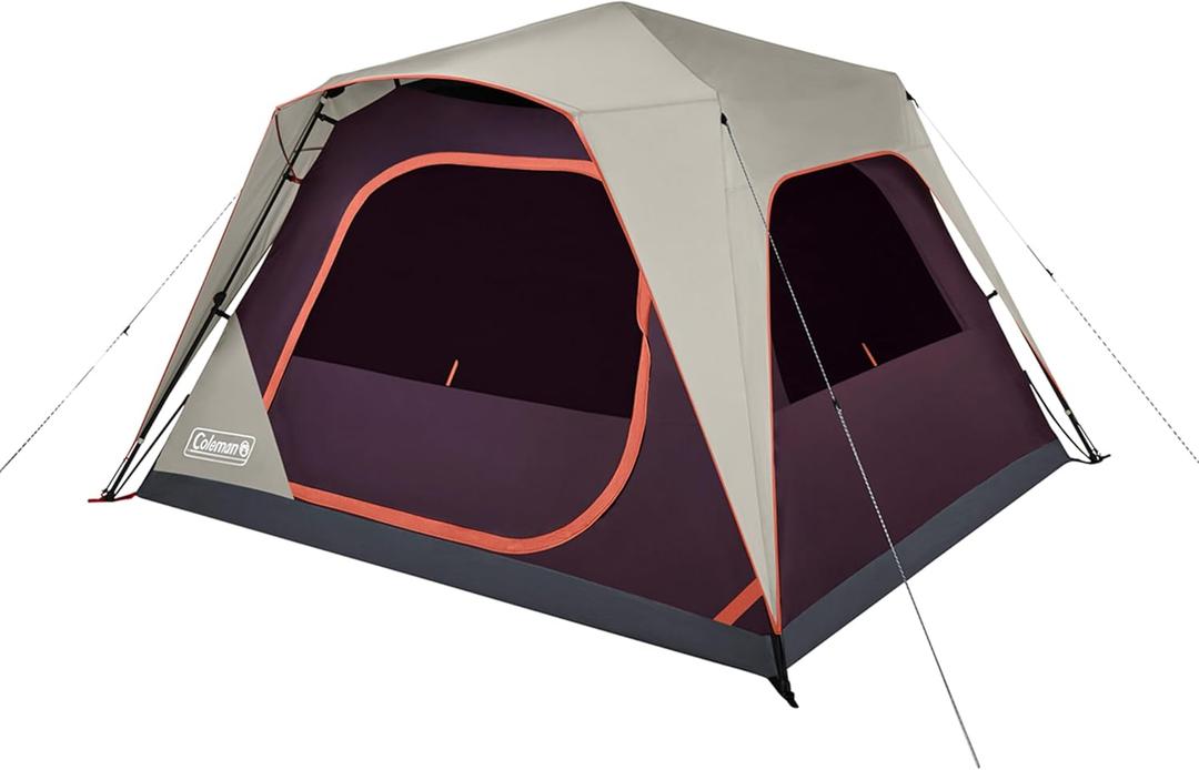 Coleman Skylodge Instant Tent with Rainfly, 4/6/8 Person Family Tent Sets Up in a Minute, Includes Pre-Attached Poles & Carry Bag, Made of PFAS-Free Materials