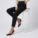 Stiletto Pumps for Women Genuine Leather Pointy Toe Kitten Heels Elegant Gorgeous Closed Toe Slip On Solid Low Heel for Business Casual Ladies Wedding Dress Shoes (7.5)