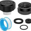 Vacuum Breaker Replacement Kit, ASSE 1019-A Vacuum Breaker Repair Kit(Fine Thread), Anti Siphon Valve Repair Kit, Outdoor Faucet repair kit(Black) with 1PCS 3/4" Outdoor Faucet Cap(Black)