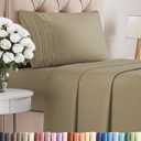 Twin XL Size 3 Piece Sheet Set - Comfy Breathable & Cooling Bed Sheets Set - Hotel Luxury Bedding for Women, Men, Kids, Teens, Boys & Girls - Deep Pockets, Ultra-Soft, Wrinkle Free - Oeko-Tex - Khaki