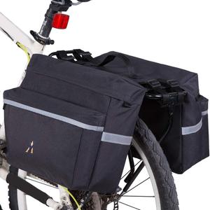Vuudh Bike Pannier Bag - 30L Bicycle Bag with Reflective Trim, Water-Resistant Bike Rear Seat Saddle Bags (Black, M)