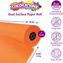Colorations Arts and Crafts Paper Roll - Orange, Dual Surface, Finger Paints, Painting, Watercolors, Acrylic Paints, Wall Art, Bulletin Board Paper, Kids Crafts (Item # DSOR), 36" x 1000' (1 Roll)