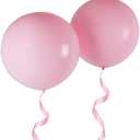 OUPKING 36 Inch Giant Round Balloons Macaron pink 5 Packs Latex Balloons for Photo Shoot Wedding Baby Shower Birthday Party Decorations