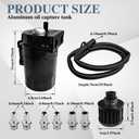 Oil Catch Can, Oil Catch Tank, Oil Separator Catch Can with Hose Kit, Universal Oil Catch Can Tank Polish Baffled Reservoir 300ml Oil Catch Can Tank Kit Universal for Car Truck Engine