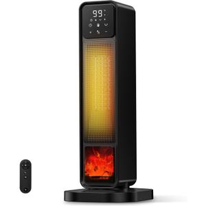 Space Heater, 25" Space Heaters for Indoor Use, 1500W Electric Heaters with Remote, Tower Heater with Overheat & Tip-Over Protection, Quiet, Fast and Safe Heating for Room Bedroom Office Home