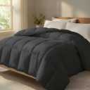 TEKAMON All Season King Comforter, Down Alternative Duvet Insert, Dark Grey