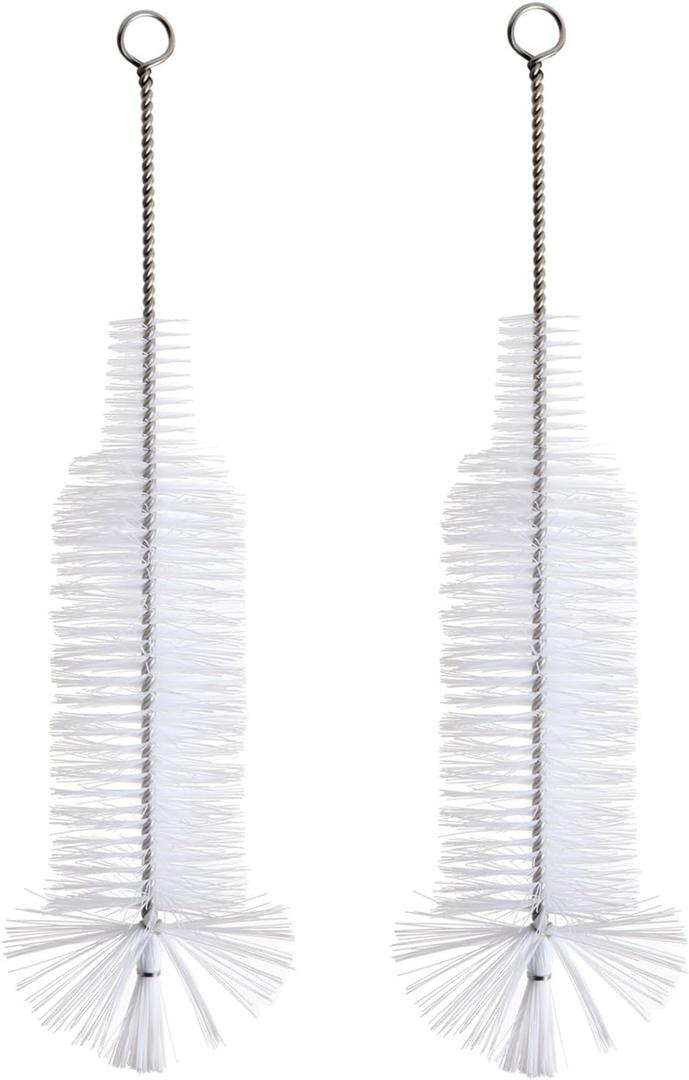 Bottle Brush - Ideal for Cleaning Narrow Neck Swing Top Glass, Brewing, Wine, Beer, Soda, Spray, Kombucha Bottles (White+2PCS)