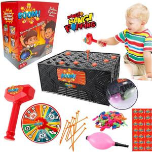 Bang Popping Balloon Game New Explosion Balloon Popping Game for Adults Kids Board Family Game Night Favorite Popular Social Media Games Everyone Can Play Challenge Friends Party Game Props(1Box)
