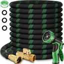 100 ft Flexible Garden Hose with 10 Spray Nozzle-Heavy Duty Superior Strength 96D Material Garden hoses -5-Layer PTE Latex Core - Lightweight Water hoses- Extra Strong Brass Connectors Garden hose