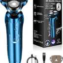 Electric Razor for Men, Electric Shaver for Men Face, Waterproof Wet Dry Rechargeable with Pop Up Trimmer Blue