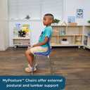 Childrens Factory MyPosture Plus 8" Chair, Blue with Chrome Legs, 2 Pack, Stackable Ergonomic Seating Solution for Classrooms and Homeschools