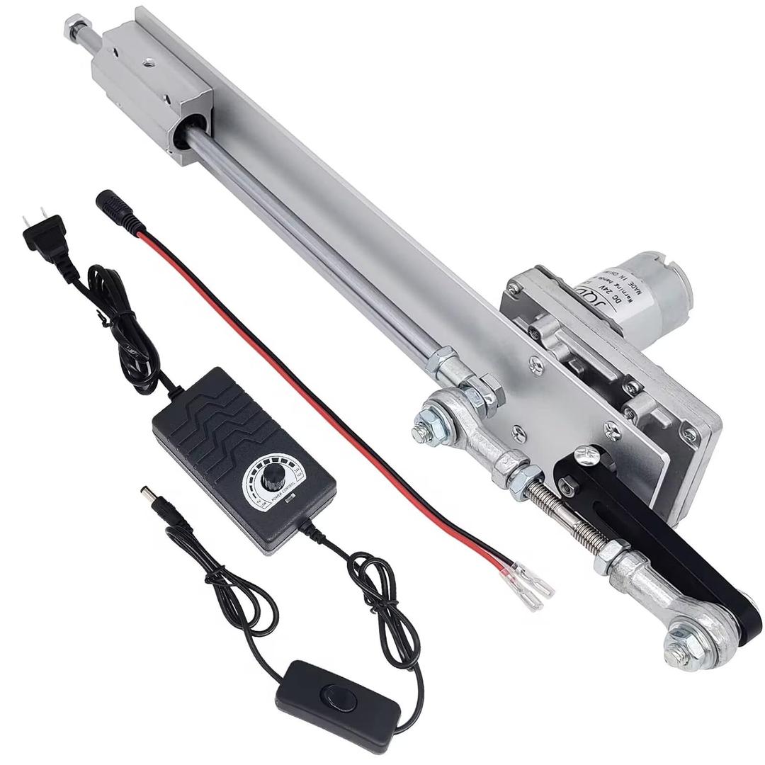 Reciprocating Cycle Linear Actuator, DC 24V Stroke 1.18"-6" Gear Adjustable Telescopic Motor DIY Motor with Speed Controller (24V150MM120RPM)