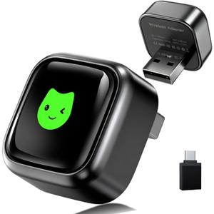 enlik Wireless CarPlay Adapter for iPhone, 2025 Upgraded Wired to Wireless for Apple CarPlay, Mini USB Design with Fast Stable Connection Car Play for iOS 10+, Android 11+ Version, Type-C Extension (Gunmetal)