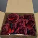 Hotop 30 Pcs Artificial Flowers Roses Bulk, Silk Fake Flower with Long Stem Gothic Real Lifelike for DIY Wedding Bouquet Centerpiece Home Party Offices Decor(Burgundy)