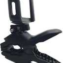 Universal Camera and Cell Phone Music Mount - Guitar Headstock Mobile Phone Clamp Clip Mount for Smartphones and Gopro Action Cameras ~ Close Up Home Recording - Work for Any Microphone Stands