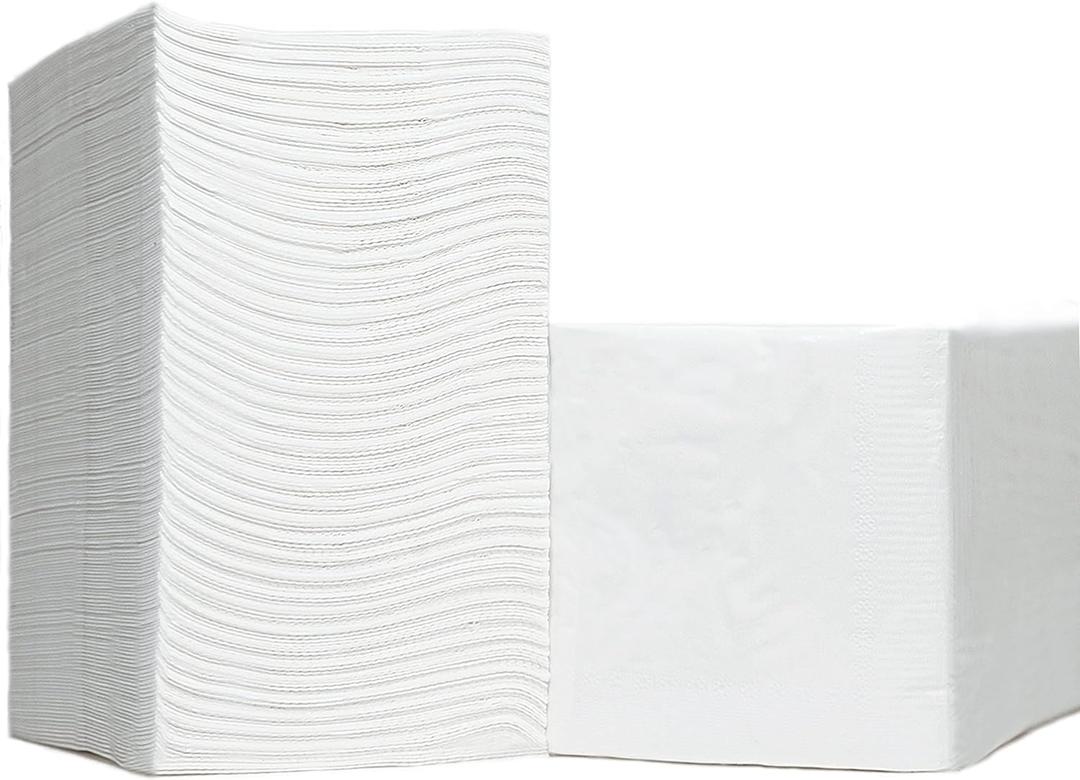 500 Pack Cocktail Napkins Paper - Quality 3-Ply White Beverage Napkins - Restaurant, Event, Bar Napkins - Perfect Size Dessert Napkins - Party Napkins Bulk - Elegant Wedding Napkins Disposable