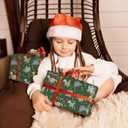 6 x RiukRaiu Dinosaur Christmas Wrapping Paper for Kids Adults - Green Xmas Gift Wrap Santa Hat T-Rex Trees Candy Canes Colorful Flags Stars Snowflakes for Holiday Party - 4 Jumbo Sheets, 40 x 28 Inches Each