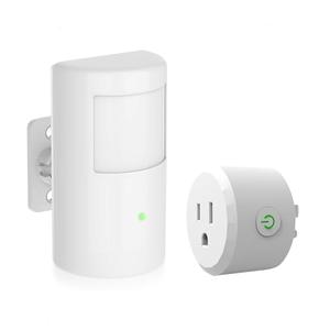 ASOFTY Motion Sensor Switch with Outlet, Wireless Motion Activated Light Control, Infrared Motion Activated Sensor, Wireless Motion Detector and Plug Set for Lights and Home Devices