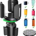 Upgraded 64oz Large Cup Holder Expander with Coaster for Car, Expandable Cup Holder Adapter with Adjustable Base, Universal Compatible with Yeti, Hydro Flasks, Owala, Other Big Bottles Mugs Drinks