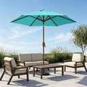 7.5ft Patio Umbrella, Outdoor Table Market Umbrella with Smooth Crank Lift, 6 Windproof Fiberglass Ribs, UPF50+ UV Protection for Deck, Pool, Garden and Backyard