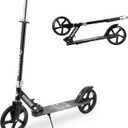 Kick Scooter for Ages 6+, Kids, Teens & Adults. Max Load 240 LBS. 8IN Big Wheels for Kids, Teens & Adults, 3 Adjustable Levels (Black)