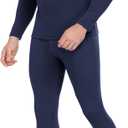 WEERTI Thermal Underwear for Men Long Johns with Fleece Lined Base Layer Men Cold Weather Top Bottom (Medium, Navy)