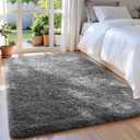 Ophanie 3x5 Rug, Bedside Preppy Dorm Area Rug, College Essentials Non Slip Grey Small Carpets for Bedroom, Anti Slip Fluffy Gray Living Room Rugs Home Decor Aesthetic, Nursery