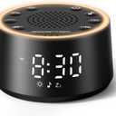 Dreamegg Sound Machine for Sleep - D1 Nova White Noise Sound Machine for Baby Adult with Alarm Clock, Soothing Sounds, Dimmable, White Noise Alarm Clocks for Bedrooms Heavy Sleepers Travel, Black