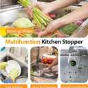 3 in 1 Kitchen Sink Drain Strainer & Pop-Up Sink Stopper - 304 Stainless Steel Upgraded Anti-Clogging Basket with Fast Drainage, Odor Prevention - Fits US Standard 3-1/2" Sink Drain Plug, 1 Pack