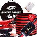TOPDC 1 Gauge 25 Feet Jumper Cables for Car, SUV and Trucks Battery, Heavy Duty Automotive Booster Cables for Jump Starting Dead or Weak Batteries with Carry Bag