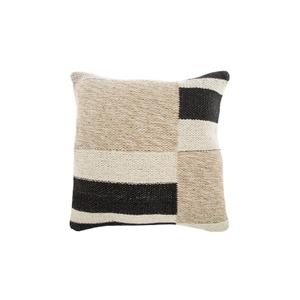 cygnus 24x24 Pillow Covers Set of 2 -Boho Rustic Farmhouse Decorative Throw Pillow Covers for Couch Sofa Bedroom Livingroom,Black Linen Patchwork Faux Leather Couch Covers,Black