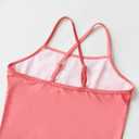 Girls Kids Bathing Suits Polka Dot Simplified/Long Sleeve Daisy Beach Sport 1-Piece Swimsuit(FBA) (Pink)