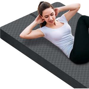 nuveti Large Exercise Mat - 15mm/20mm/30mm Thick Yoga Mat | Workout Mat for Fitness, Yoga, Pilates, Stretching & Floor Exercises for Women & Men with Free Carrying Bag (Grey)