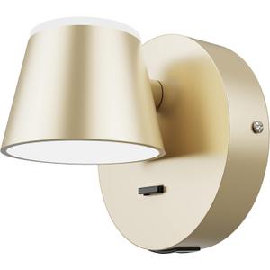 URSOLA Wall Light LED Wall Sconce with On/Off Switch USB Charging Port 110 Volt Hardwired Wall Lamp 350 Rotatable Up Down Sconces Wall Lighting (Champaign)